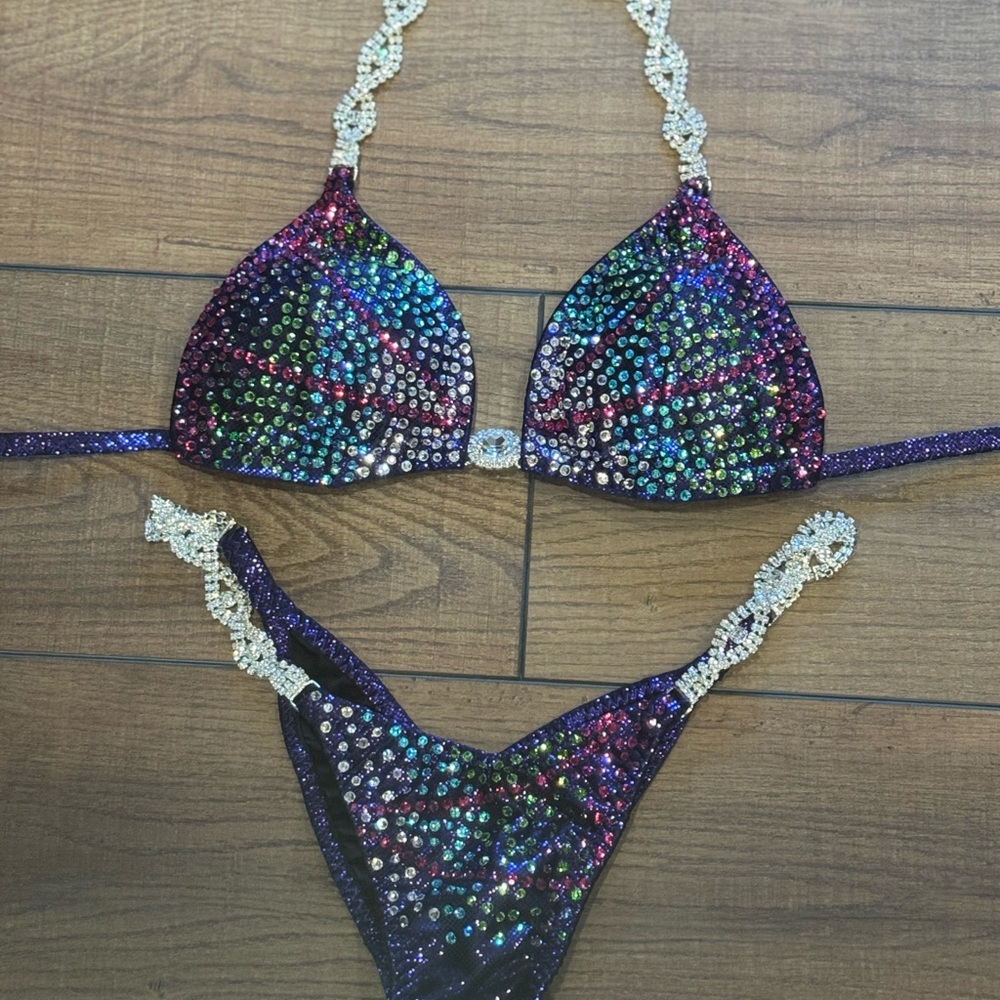 Sequin Bikini Set with Crystal Straps